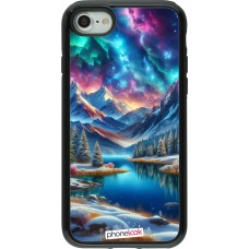 Coque iPhone 7 / 8 / SE (2020, 2022) - Hybrid Armor noir Fantasy Mountain Lake Sky Stars