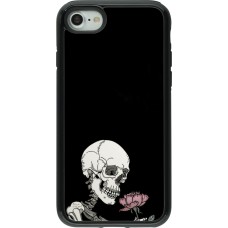 Coque iPhone 7 / 8 / SE (2020, 2022) - Hybrid Armor noir Halloween 2023 rose and skeleton