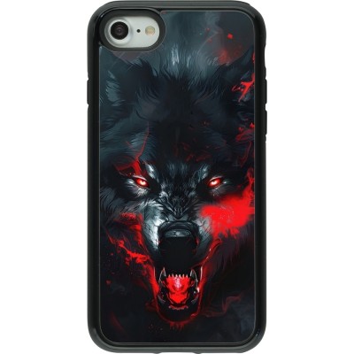 Coque iPhone 7 / 8 / SE (2020, 2022) - Hybrid Armor noir Halloween 2024 mad werewolf