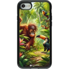 Coque iPhone 7 / 8 / SE (2020, 2022) - Hybrid Armor noir Jungle Tropicale Tayrona