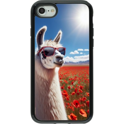 Coque iPhone 7 / 8 / SE (2020, 2022) - Hybrid Armor noir Lama Chic en Coquelicot