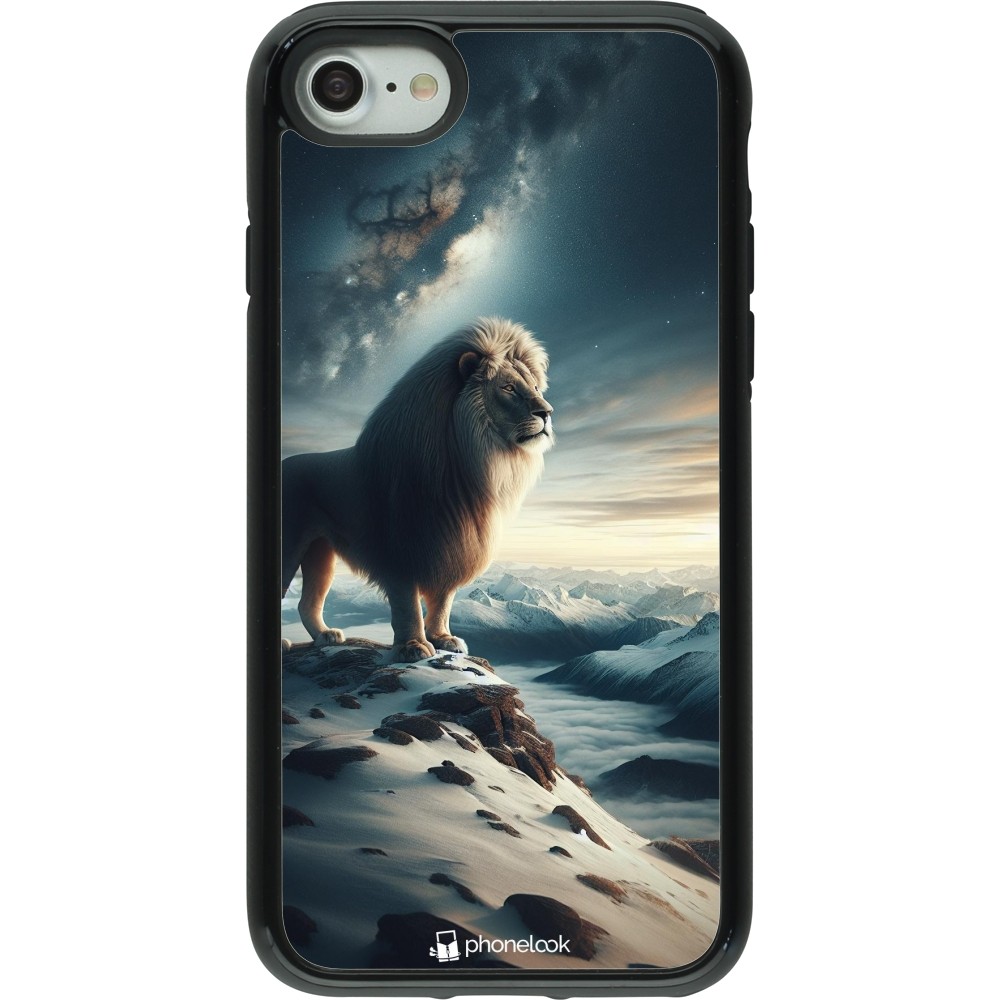 Coque iPhone 7 / 8 / SE (2020, 2022) - Hybrid Armor noir Le lion blanc