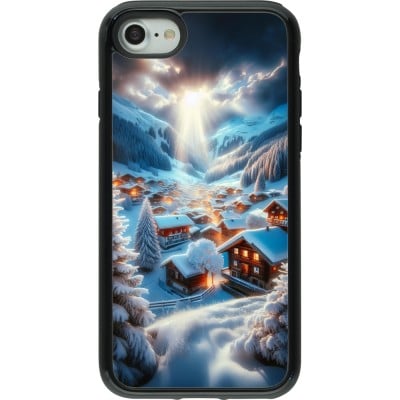 Coque iPhone 7 / 8 / SE (2020, 2022) - Hybrid Armor noir Mont Neige Lumière