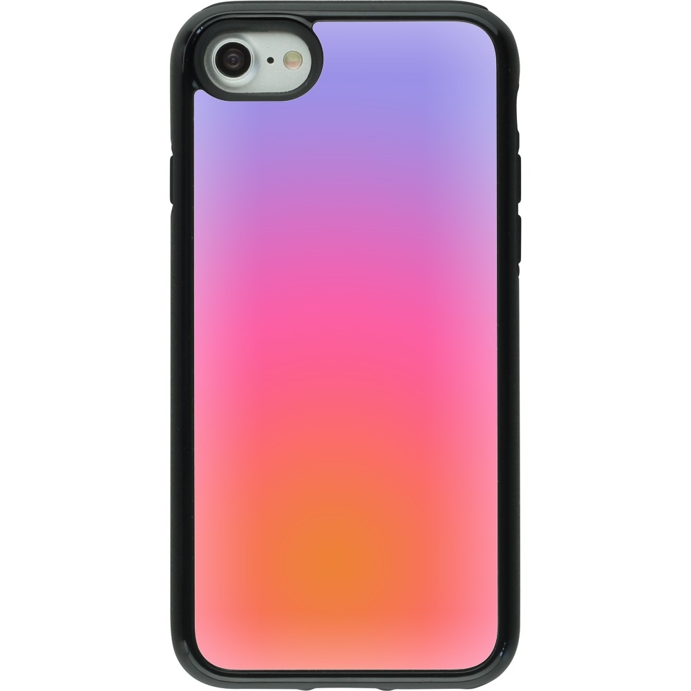 Coque iPhone 7 / 8 / SE (2020, 2022) - Hybrid Armor noir Orange Pink Blue Gradient