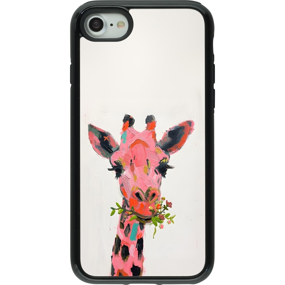 Coque iPhone 7 / 8 / SE (2020, 2022) - Hybrid Armor noir Pink Girafe Paint