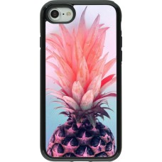 Coque iPhone 7 / 8 / SE (2020, 2022) - Hybrid Armor noir Purple Pink Pineapple