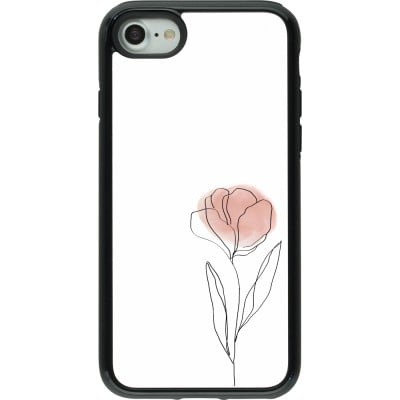 Coque iPhone 7 / 8 / SE (2020, 2022) - Hybrid Armor noir Spring 23 minimalist flower