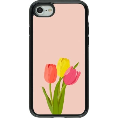 Coque iPhone 7 / 8 / SE (2020, 2022) - Hybrid Armor noir Spring 23 tulip trio