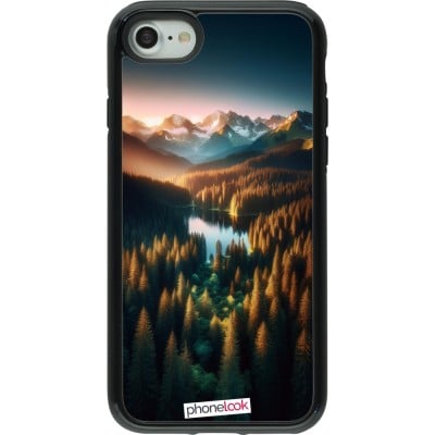 Coque iPhone 7 / 8 / SE (2020, 2022) - Hybrid Armor noir Sunset Forest Lake