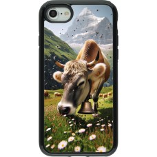 Coque iPhone 7 / 8 / SE (2020, 2022) - Hybrid Armor noir Vache montagne Valais