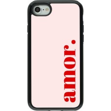 Coque iPhone 7 / 8 / SE (2020, 2022) - Hybrid Armor noir Valentine 2024 amor