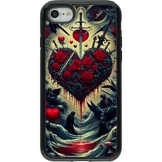 Coque iPhone 7 / 8 / SE (2020, 2022) - Hybrid Armor noir Dark Love Coeur Sang