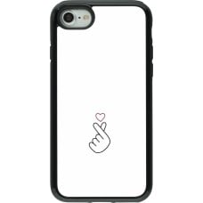 Coque iPhone 7 / 8 / SE (2020, 2022) - Hybrid Armor noir Valentine 2024 heart by Millennials