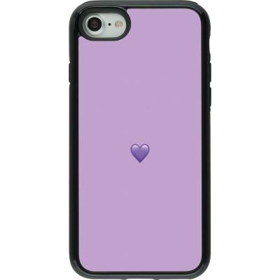 Coque iPhone 7 / 8 / SE (2020, 2022) - Hybrid Armor noir Valentine 2023 purpule single heart