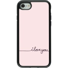 Coque iPhone 7 / 8 / SE (2020, 2022) - Hybrid Armor noir Valentine 2023 i love you writing