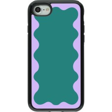 Coque iPhone 7 / 8 / SE (2020, 2022) - Hybrid Armor noir Wavy Rectangle Green Purple