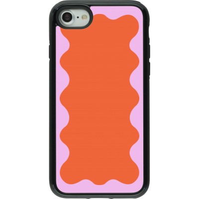 Coque iPhone 7 / 8 / SE (2020, 2022) - Hybrid Armor noir Wavy Rectangle Orange Pink