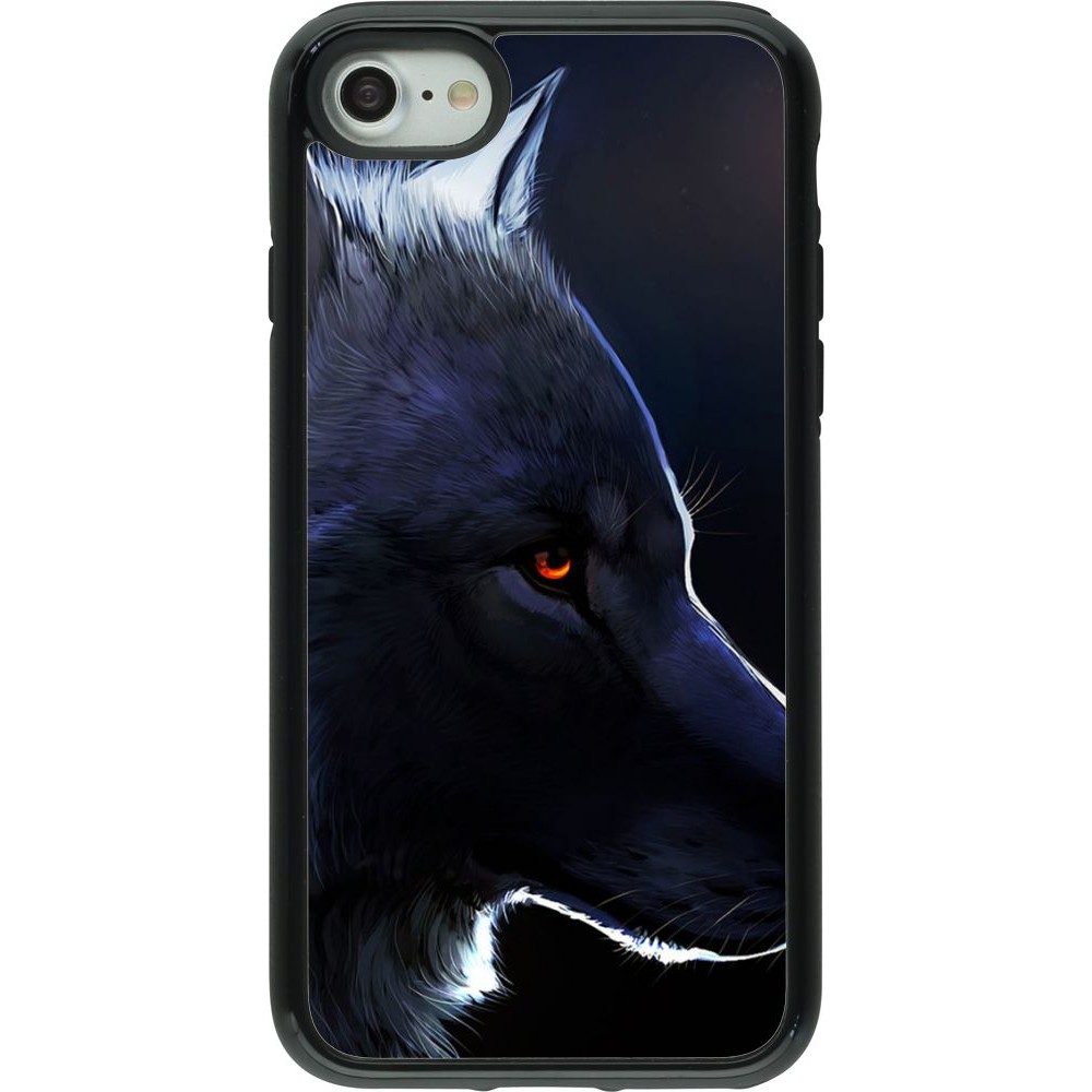 Coque iPhone 7 / 8 / SE (2020, 2022) - Hybrid Armor noir Wolf Shape