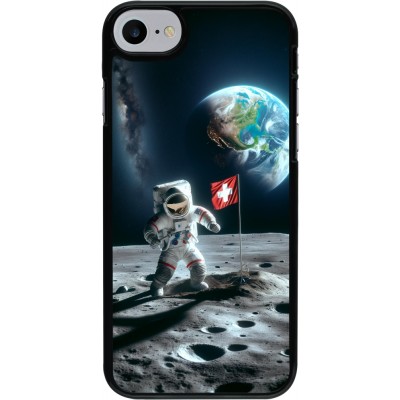 Coque iPhone 7 / 8 / SE (2020, 2022) - Astro Suisse sur lune