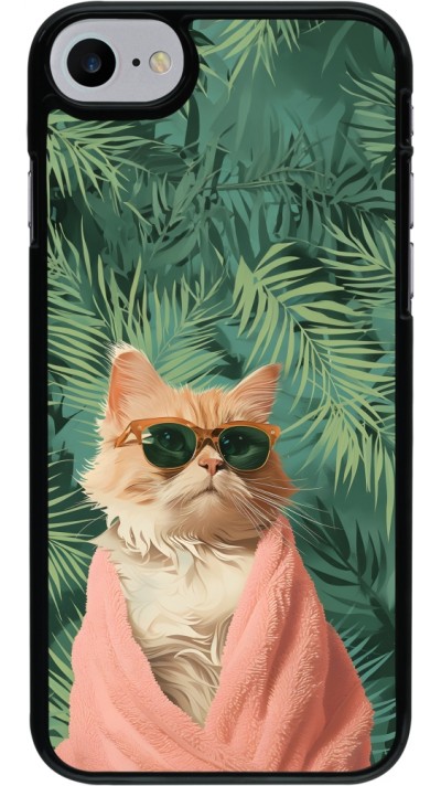 Coque iPhone 7 / 8 / SE (2020, 2022) - Cat Summer Palms