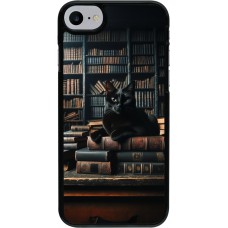 Coque iPhone 7 / 8 / SE (2020, 2022) - Chat livres sombres