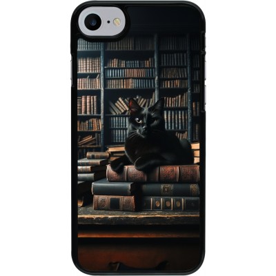 Coque iPhone 7 / 8 / SE (2020, 2022) - Chat livres sombres