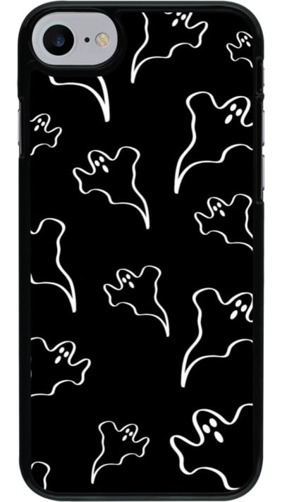 Coque iPhone 7 / 8 / SE (2020, 2022) - Halloween 2024 black and white ghosts