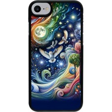 Coque iPhone 7 / 8 / SE (2020, 2022) - hibou volant floral