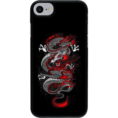 Coque iPhone 7 / 8 / SE (2020, 2022) - Japanese style Dragon Tattoo Red Black