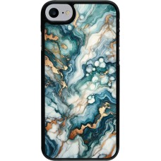 Coque iPhone 7 / 8 / SE (2020, 2022) - Marbre Vert Bleu Doré