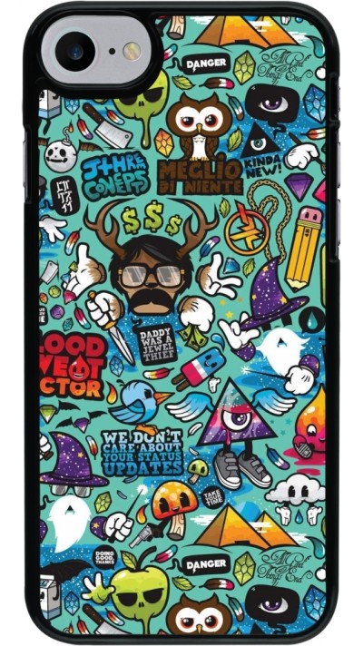 Coque iPhone 7 / 8 / SE (2020, 2022) - Mixed Cartoons Turquoise