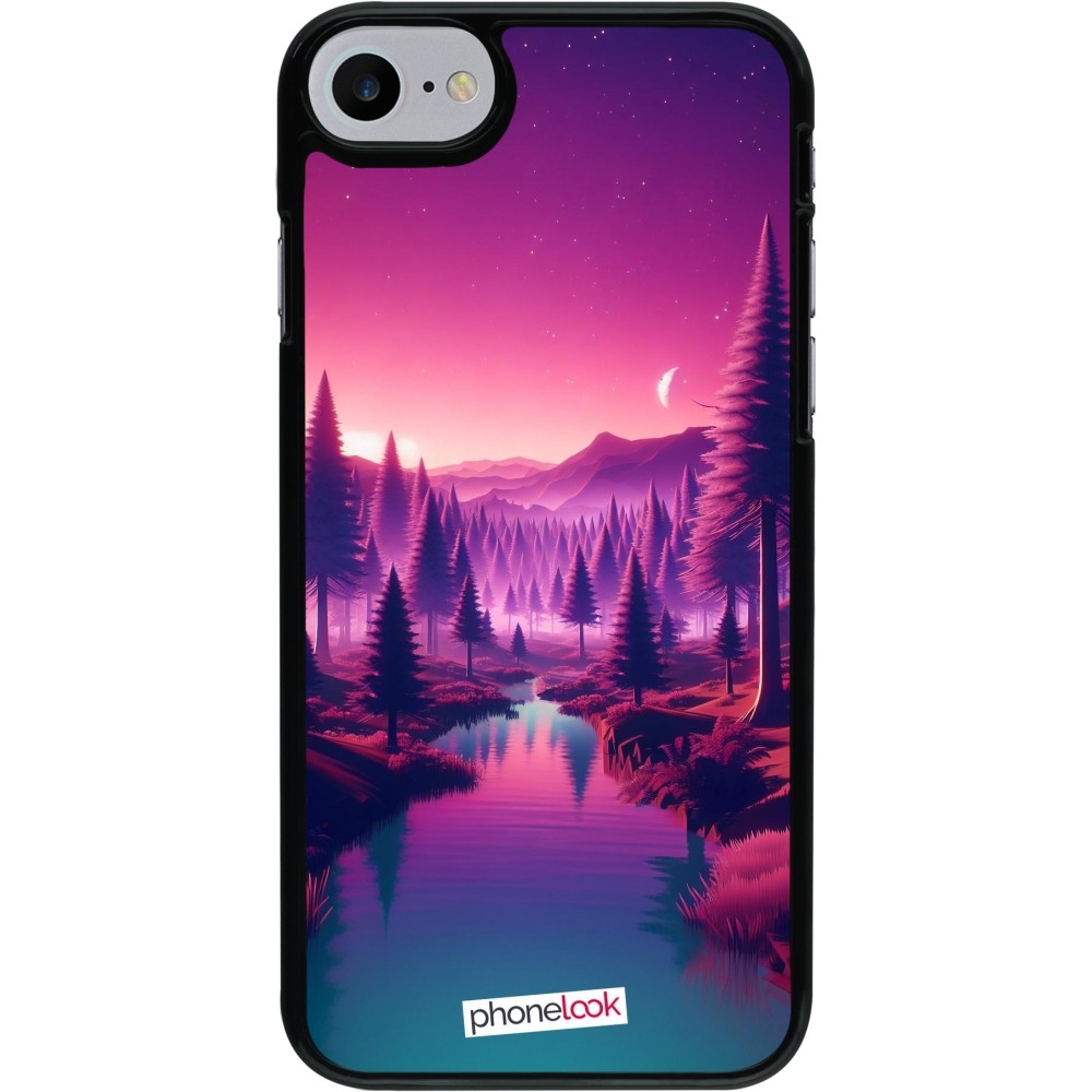 Coque iPhone 7 / 8 / SE (2020, 2022) - Paysage Violet-Rose