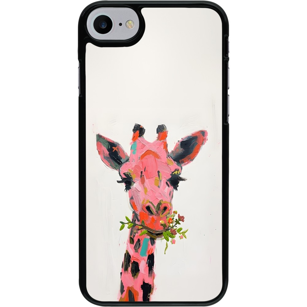 Coque iPhone 7 / 8 / SE (2020, 2022) - Pink Girafe Paint