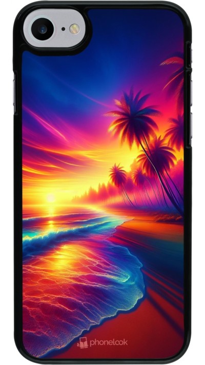 Coque iPhone 7 / 8 / SE (2020, 2022) - Plage coucher soleil flashy