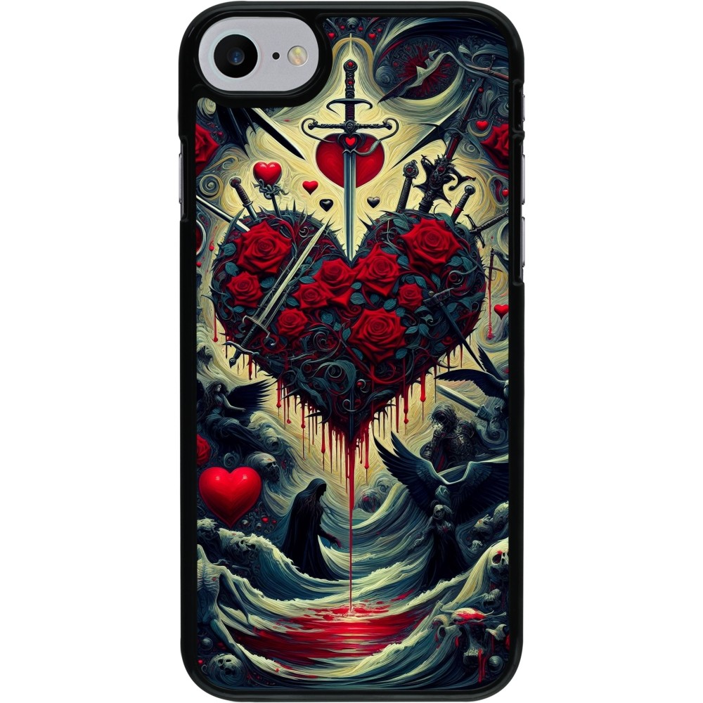 Coque iPhone 7 / 8 / SE (2020, 2022) - Dark Love Coeur Sang