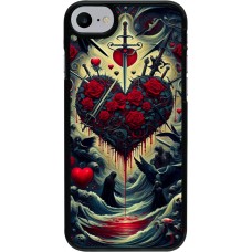 Coque iPhone 7 / 8 / SE (2020, 2022) - Dark Love Coeur Sang