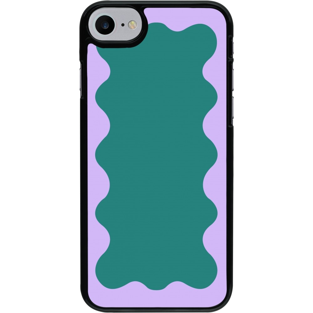 Coque iPhone 7 / 8 / SE (2020, 2022) - Wavy Rectangle Green Purple