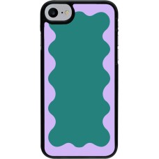 Coque iPhone 7 / 8 / SE (2020, 2022) - Wavy Rectangle Green Purple