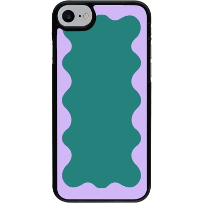 Coque iPhone 7 / 8 / SE (2020, 2022) - Wavy Rectangle Green Purple