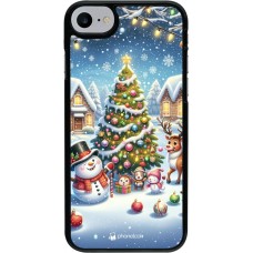 Coque iPhone 7 / 8 / SE (2020, 2022) - Noël 2023 bonhomme de neige et sapin