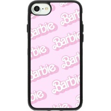 Coque iPhone 7 / 8 / SE (2020, 2022) - Silicone rigide noir Barbie light pink pattern