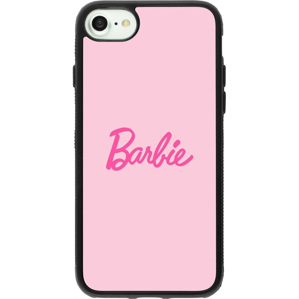 Coque iPhone 7 / 8 / SE (2020, 2022) - Silicone rigide noir Barbie Text