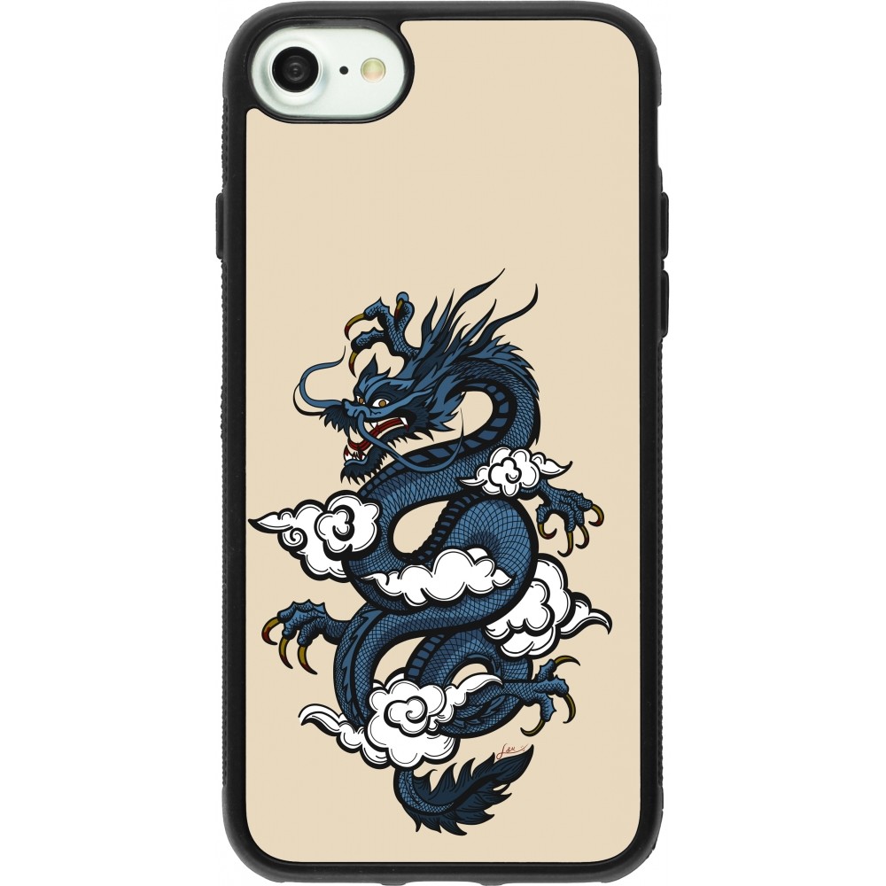 Coque iPhone 7 / 8 / SE (2020, 2022) - Silicone rigide noir Blue Dragon Tattoo