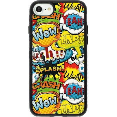 Coque iPhone 7 / 8 / SE (2020, 2022) - Silicone rigide noir Cartoons slogans