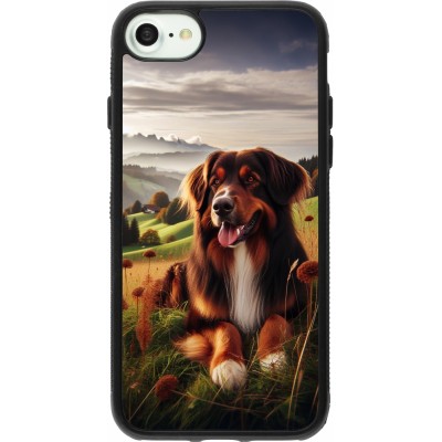 Coque iPhone 7 / 8 / SE (2020, 2022) - Silicone rigide noir Chien Campagne Suisse