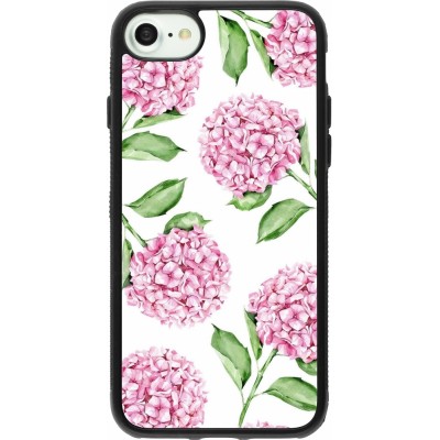 Coque iPhone 7 / 8 / SE (2020, 2022) - Silicone rigide noir Easter 2024 pink flowers