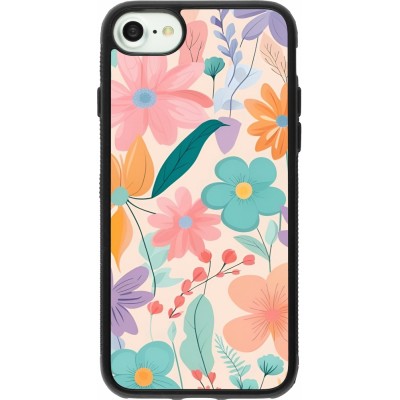 Coque iPhone 7 / 8 / SE (2020, 2022) - Silicone rigide noir Easter 2024 spring flowers