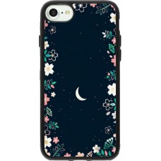 Coque iPhone 7 / 8 / SE (2020, 2022) - Silicone rigide noir Flowers space