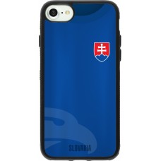 Coque iPhone 7 / 8 / SE (2020, 2022) - Silicone rigide noir Maillot de football Slovaquie