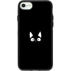 Coque iPhone 7 / 8 / SE (2020, 2022) - Silicone rigide noir Funny cat on black